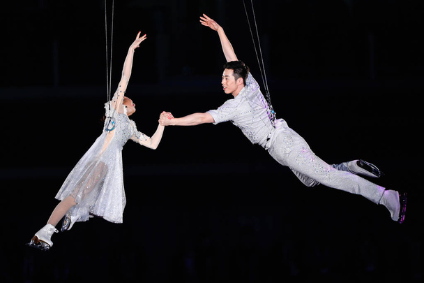 Entertainers perform at the opening ceremony for the ISU World Figure Skating Championships 2015 in Shanghai, China, 25 March 2015. - Foto, afbeelding