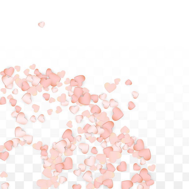 Liefde harten Confetti vallen achtergrond. St. Valentine's Day patroon romantisch verspreide harten. Vectorillustratie voor kaarten, Banners, Posters, Flyers voor bruiloft, verjaardag, verjaardagsfeestje, verkoop. - Vector, afbeelding