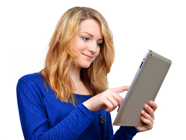 girls with tablet - Photo, Image
