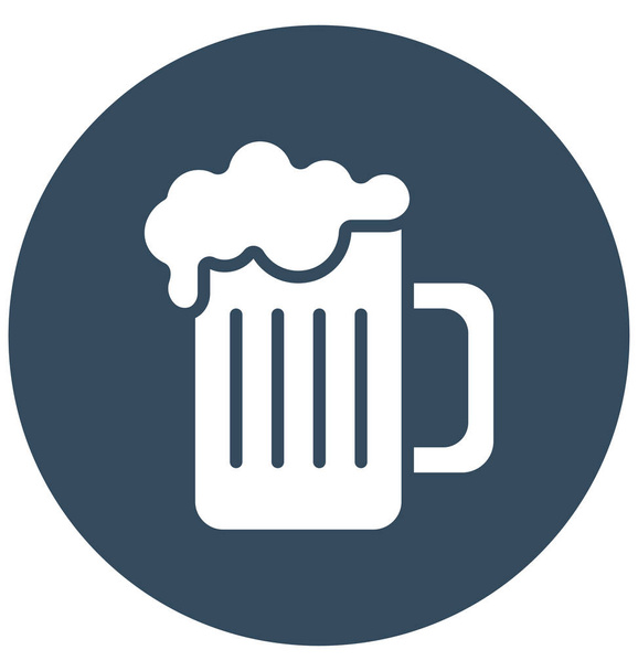 Beer Mug Isolated Vector icon that can be easily modified or edit - Vector, Image