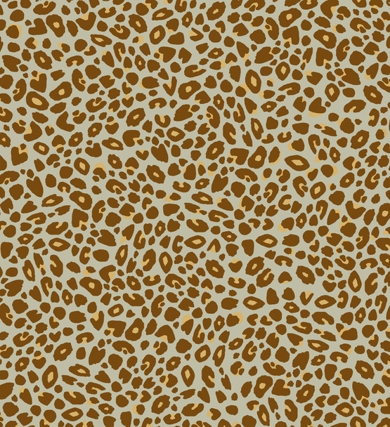 Hand-drawn animal print background of brown leopard spots on taupe - Photo, Image