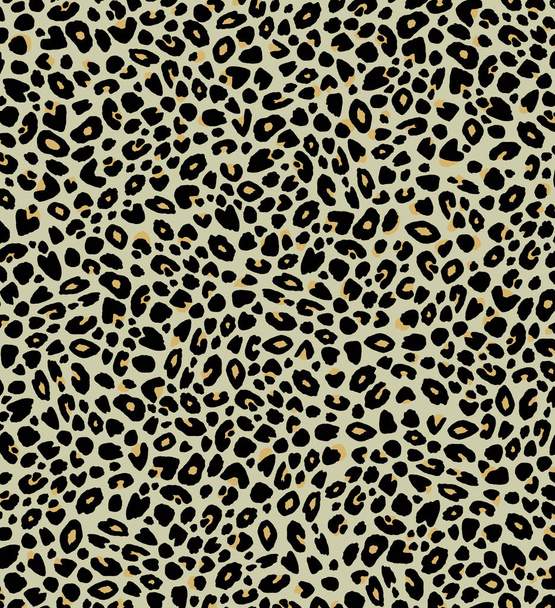 Hand-drawn animal print background of black leopard spots on taupe - Photo, Image