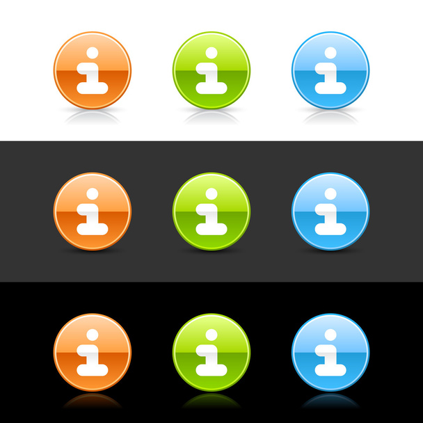 Glossy colorido web 2.0 botões com sinal de informação
 - Vetor, Imagem