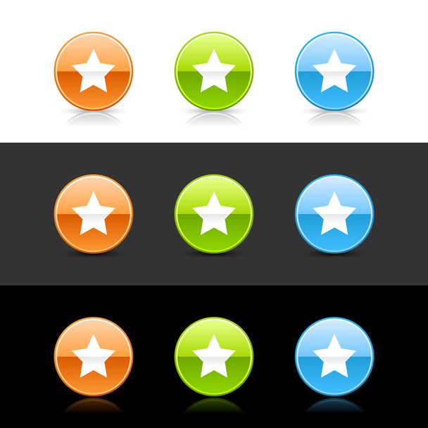 Глянцеві кольорові веб 2.0 кнопки зі знаком зірки
 - Вектор, зображення