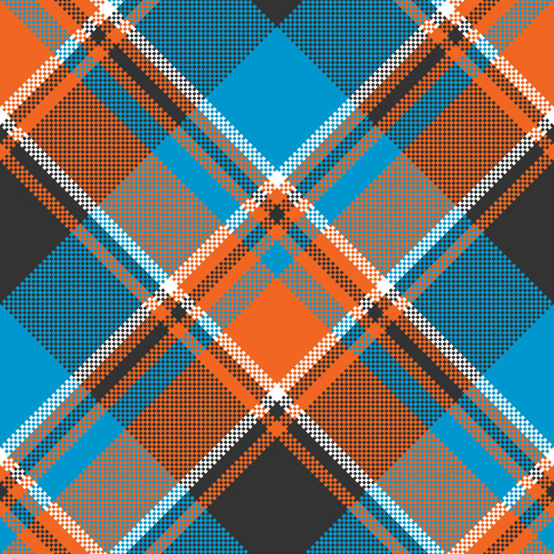 Orange blue fabric texture seamless pattern. Vector illustration. - Vector, Image