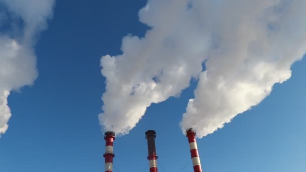 ipari füst kémény a kék ég. - Felvétel, videó