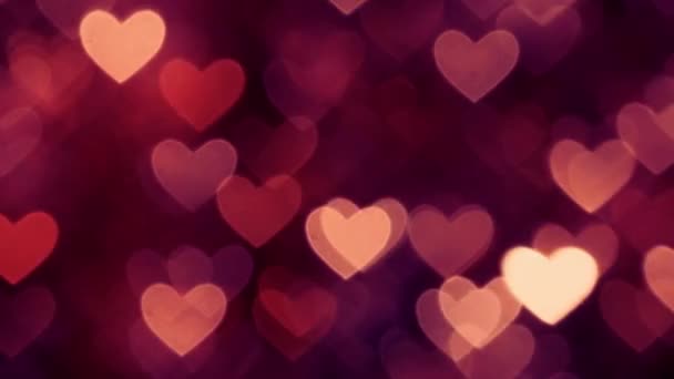 Abstract heart bokeh background red color - Footage, Video