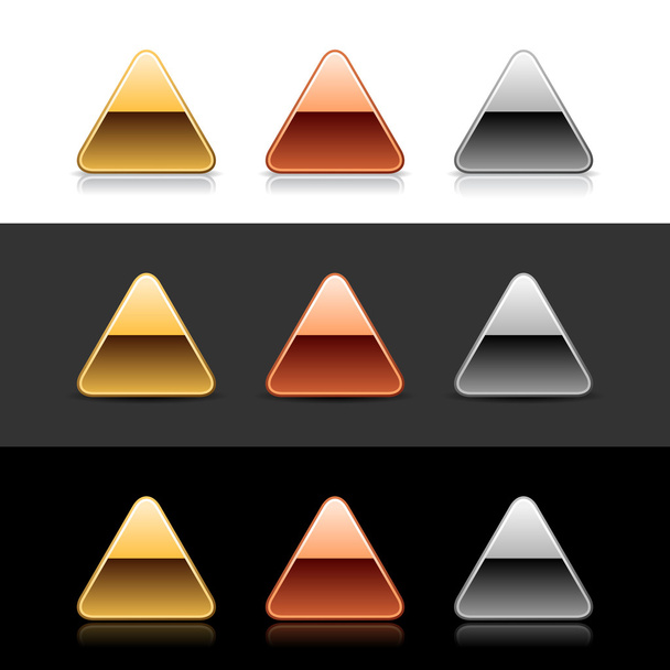 Розкішні металеві трикутні веб 2.0 кнопки
 - Вектор, зображення