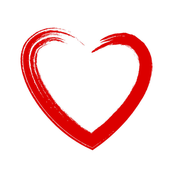 Símbolo do coração desenhado por pincel sobre fundo branco. Ilustração vetorial
 - Vetor, Imagem