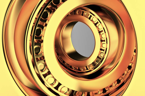 3D rendering. Automotive bearings auto spare parts. Tapered roller bearing - Foto, Imagen