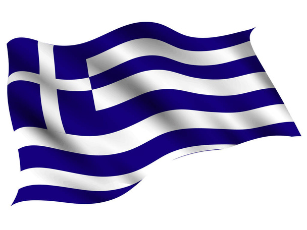 Grecia País icono de la bandera
 - Vector, Imagen