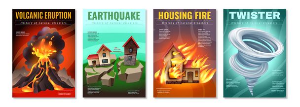 Natural Disasters Posters Set - Vector, Image