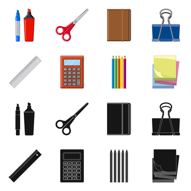 Isolated object of office and supply icon. Set of office and school stock vector illustration. - Vettoriali, immagini