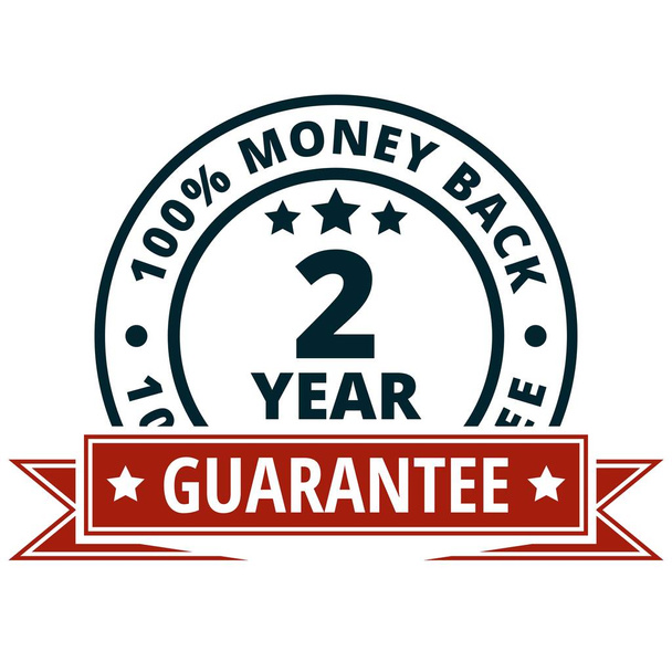 two year money back guarantee icon with red ribbon, vector illustration      - Διάνυσμα, εικόνα