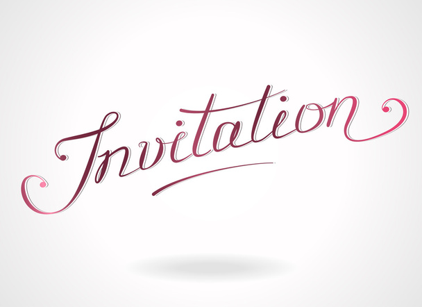 'Invitation' hand-lettering - Wektor, obraz
