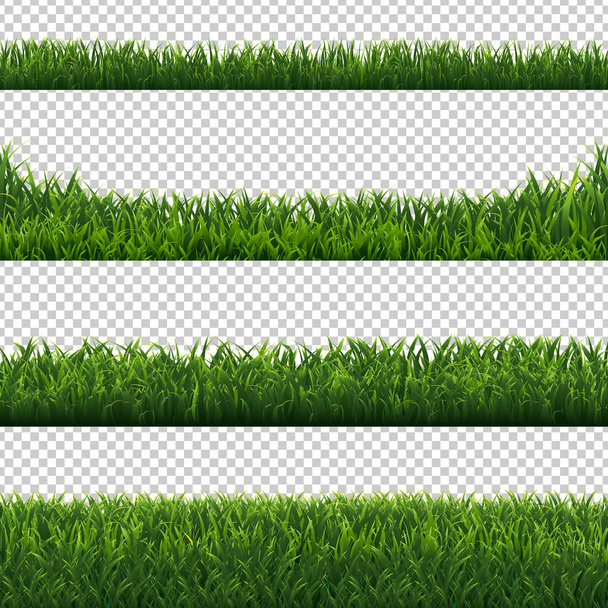 Establecer bordes de hierba verde con espacio de copia
  - Vector, imagen