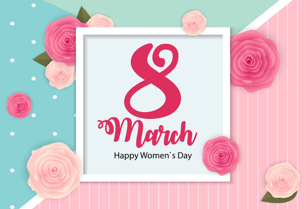 cartaz internacional feliz mulheres dia 8 março floral cartão vetor ilustração
 - Vetor, Imagem