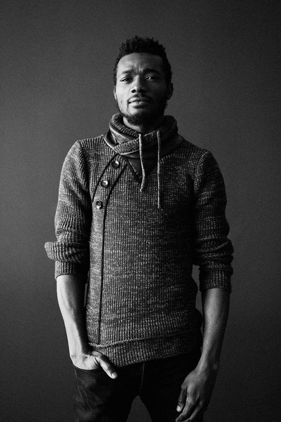 studio portrait of handsome young african american man - Foto, Imagem