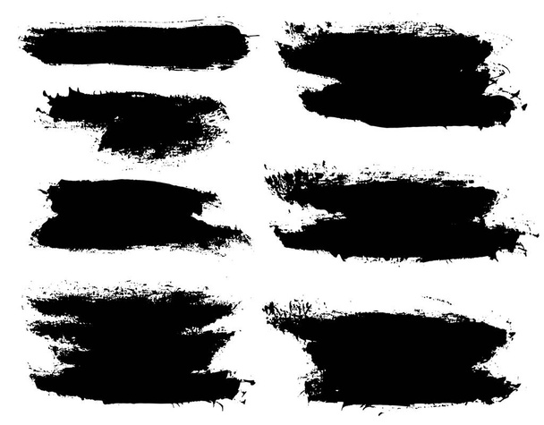 Brush strokes set vector painted isolated objects - Vector, Image