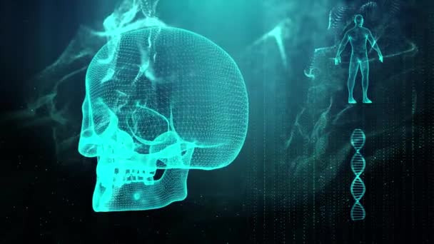 Dna iplikçik kafatası ve insan vücudu ile tıbbi geçmişi - Video, Çekim