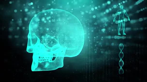 Dna 鎖の頭蓋骨と人体医学的背景 - 映像、動画
