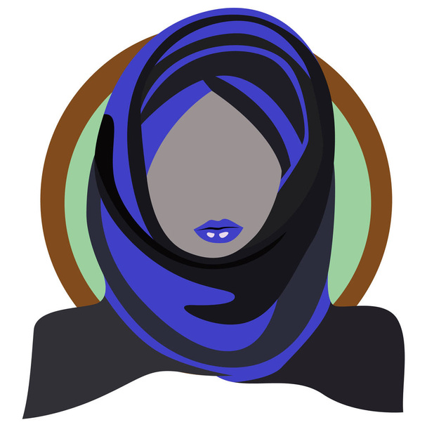 Мусульманская женщина хиджаб равенство всех женщин в мире, целомудрие, вектор изолированы на белом фоне
 - Вектор,изображение
