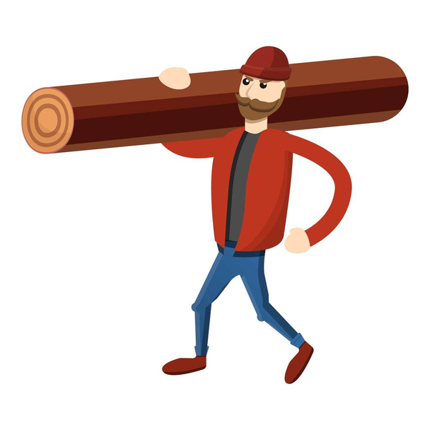 Lumberjack icon, cartoon style - Vector, Imagen
