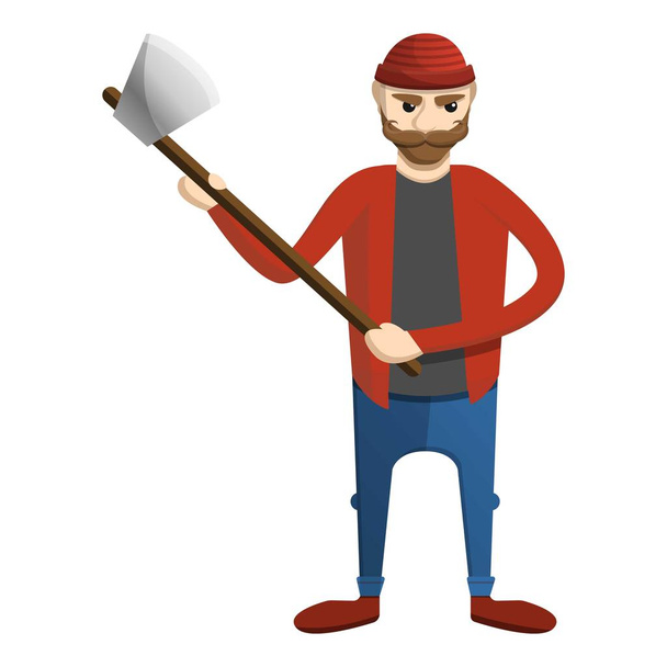 Metal axe lumberjack icon, cartoon style - Vector, Image