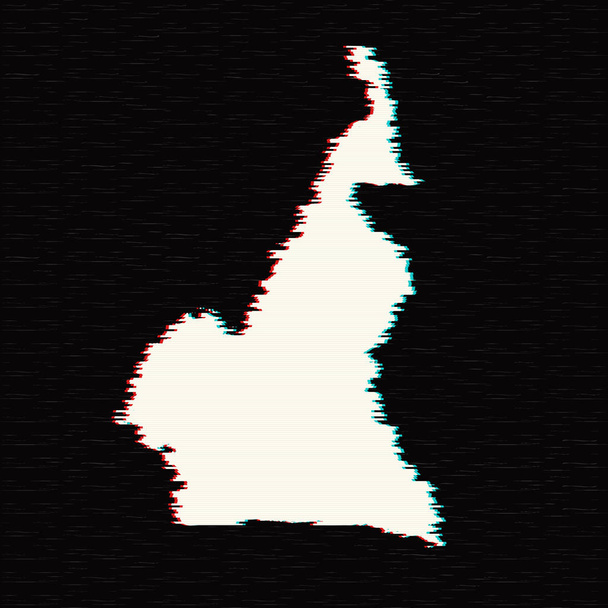 Vektoros Térkép Kamerun. Elszigetelt vektoros illusztráció. Fekete-fehér alapon. EPS-10 ábra. - Fotó, kép