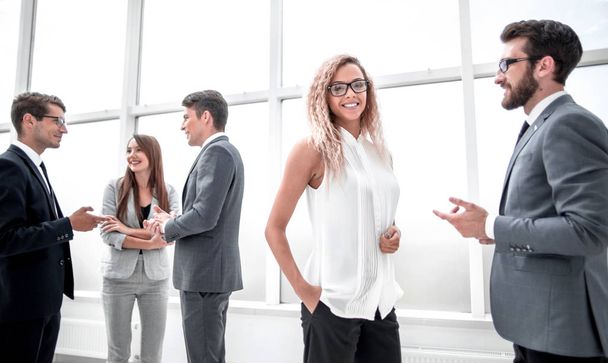group of business people standing in the office hallway - Photo, Image