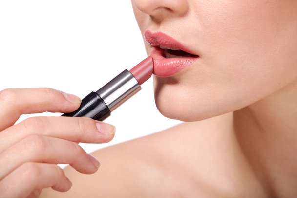 lipstick on lips - Фото, изображение