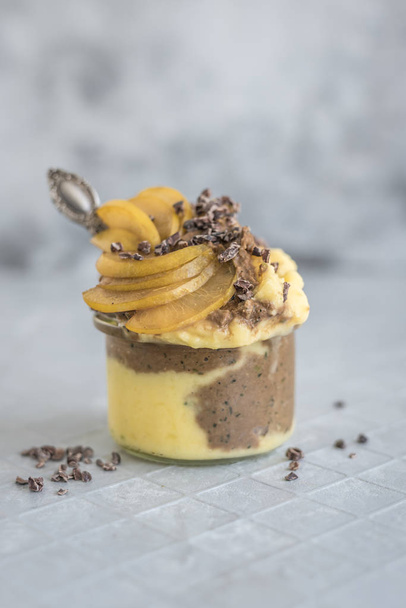 Güzel Mango Çikolata kremalı puding - Fotoğraf, Görsel