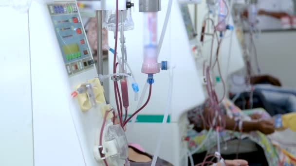 Hämodialyse bei Menschen am Gerät - Filmmaterial, Video