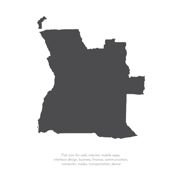 De kaart van de vector Angola. Geïsoleerde vector illustratie. Zwart op een witte achtergrond. EPS-10 illustratie. - Foto, afbeelding