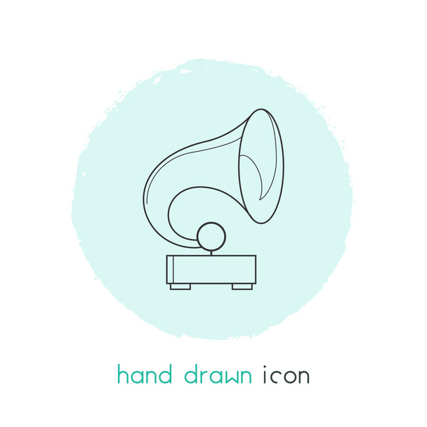 Gramophone icon line element. Vector illustration of gramophone icon line isolated on clean background for your web mobile app logo design. - Vector, Image