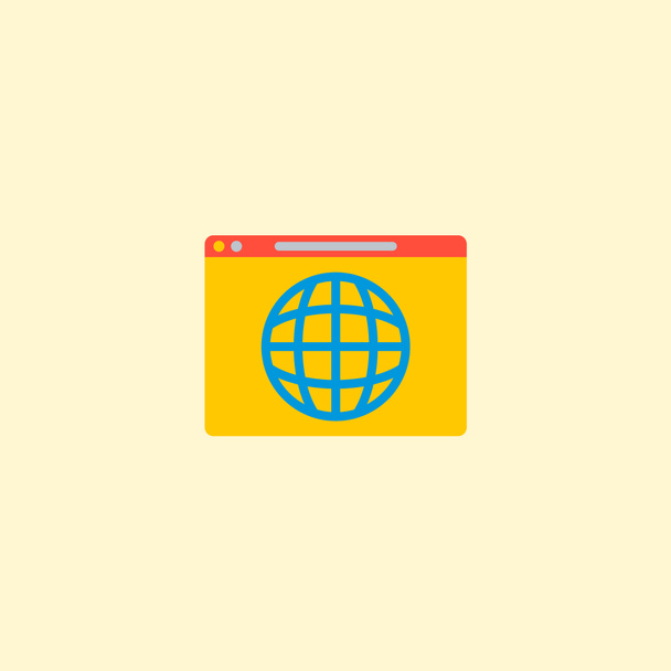 Icono del navegador web elemento plano. ilustración del icono del navegador web plano aislado en un fondo limpio para el diseño del logotipo de su aplicación móvil web
. - Foto, imagen