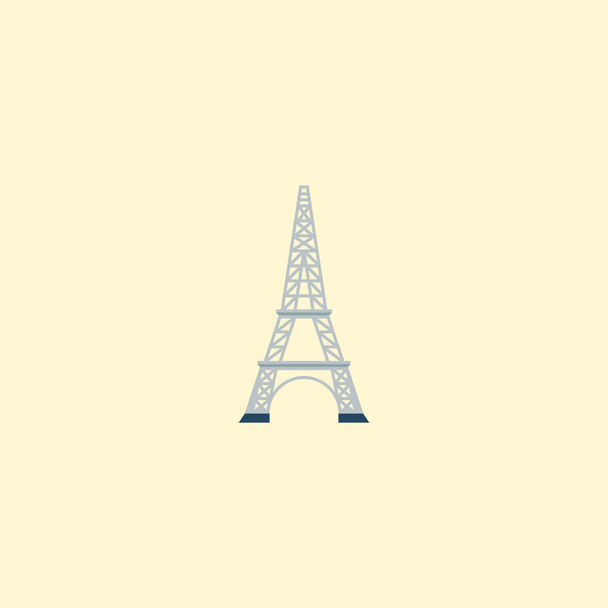 Eiffel icon flat element. Vector illustration of eiffel icon flat isolated on clean background for your web mobile app logo design. - Vector, Image