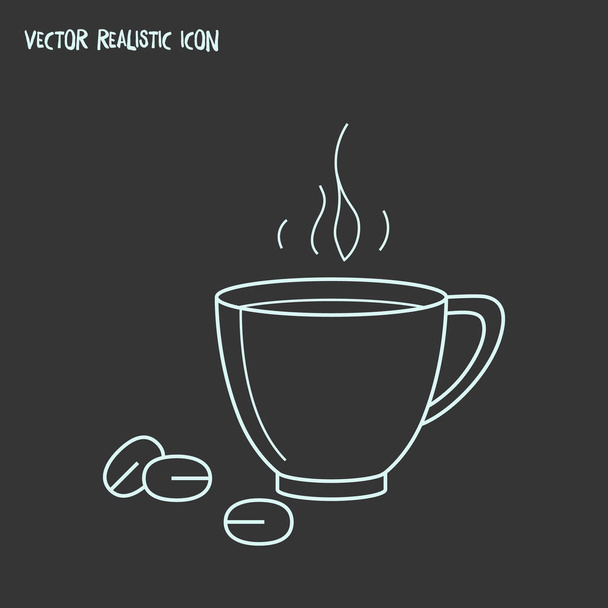 Kaffeetasse Symbolzeile Element. Vektor Illustration der Kaffeetasse Symbol-Linie isoliert auf sauberem Hintergrund für Ihre Web-Handy-App Logo-Design. - Vektor, Bild