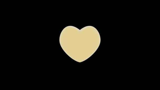  Videolar. 3 boyutlu illüstrasyon... küçük kırmızı kalpler altın merkezi bir kalbin etrafında döner. Aşkın ve Sevgililer Günü 'nün sembolü. - Video, Çekim