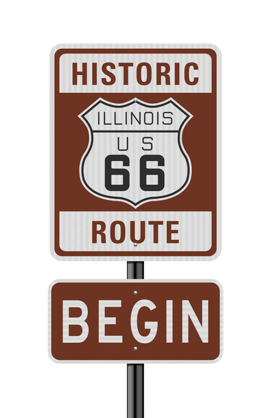 Illustration vectorielle de la route historique 66 commencer la signalisation routière
 - Vecteur, image