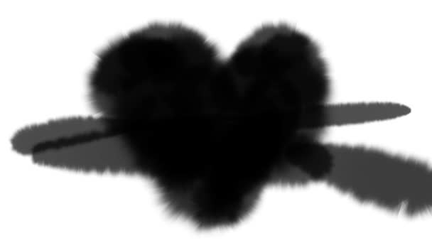 St Valentijnsdag of bruiloft zwarte ruwe inkt hand getrokken hart, set van drie. U kunt ze gebruiken als luma mat, overgangen tussen de video in de overlaymodus. - Video