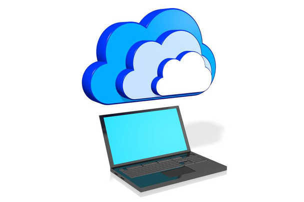 3D cloud computing illustration - Photo, Image