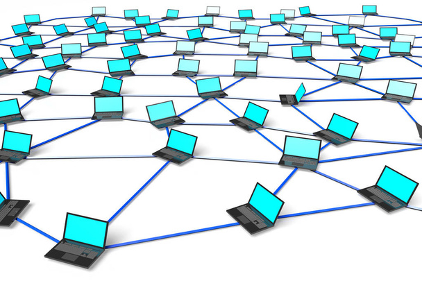 3D-laptops - groot voor onderwerpen zoals netwerk, Internet enz. - Foto, afbeelding