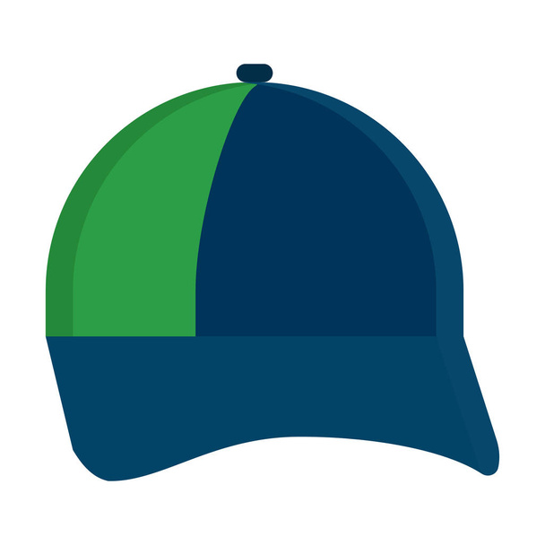 Baseballkappe Symbol, Vektor Illustration flachen Stil Design isoliert auf weiß. Farbenfrohe Grafik - Vektor, Bild