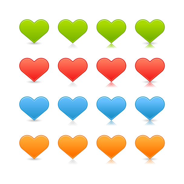 κουμπιά web καρδιά μπερδεμένη χρώμα σε άσπρο φόντο - Διάνυσμα, εικόνα