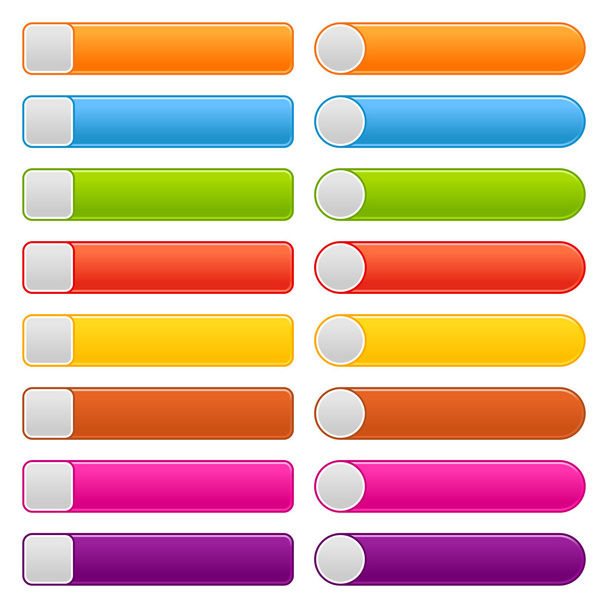 Panel de navegación de 16 botones web 2.0 en blanco
 - Vector, Imagen