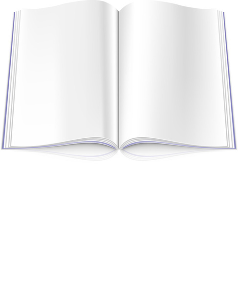 Revista blanca en blanco abierta extendida sobre fondo blanco
 - Vector, Imagen