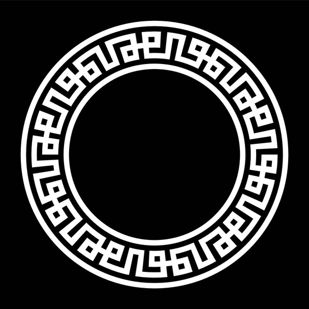 Декоративная круглая рамка. Абстрактный векторный геометрический орнамент черного цвета на белом фоне. Абстрактный векторный геометрический орнамент белого чёрного цвета на чёрном фоне. Векторная иллюстрация
 - Вектор,изображение
