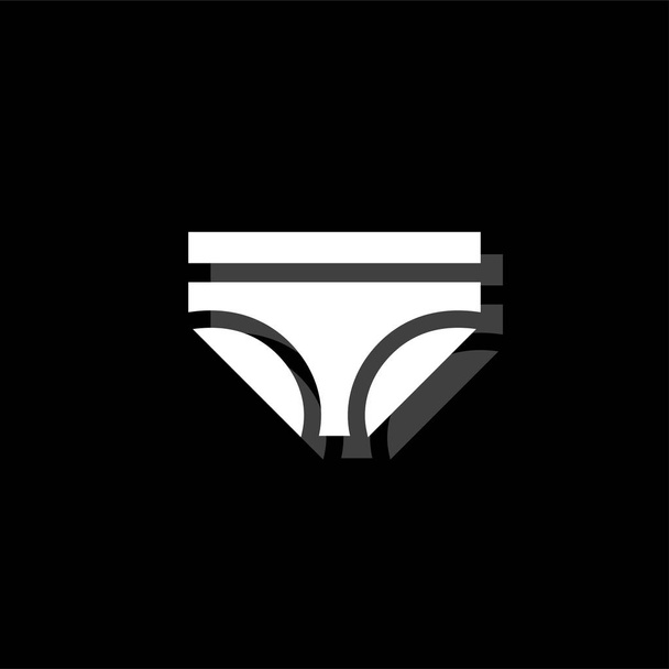 Underwear. White flat simple icon with shadow - Vector, Image