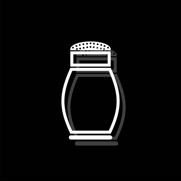 Salt Shaker. Icona semplice piatta bianca con ombra
 - Vettoriali, immagini